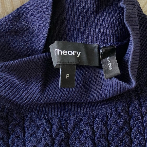 Theory High Neck Knit tank top, Navy Blue, Size P - Picture 5 of 9